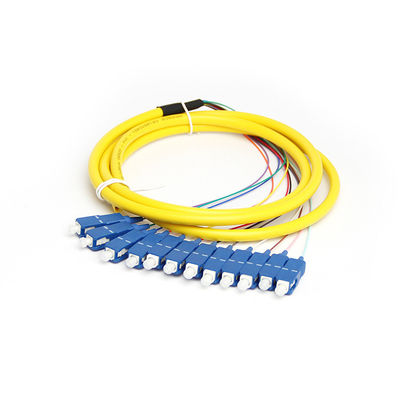 SC Single-Mode 12-Core Fiber Optic Cable APC/UPC Bundled Pigtail G652D 1.2M Customized